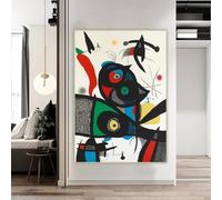Joan Miró《Oda a Joan Miró: lámina 3》Lienzo impreso, obra de arte, pintura al óleo, póster, cuadro, decoración de pared para el hogar, sala de estar (50x70 cm/marco interno)