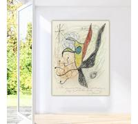 Joan Miró《Sin título》Lienzo abstracto, lámina artística al óleo, póster, cuadro, decoración para pared, hogar, sala de estar (70x100 cm/sin marco)