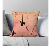 Joan Miro The Hunter - Funda de almohada cuadrada con diseño de paisaje catalán de poliéster y lino, terciopelo, con cremallera, decoración creativa