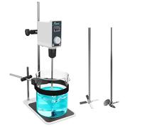 JOANLAB Agitador de Sobremesa Overhead Stirrer, Mezclador de Laboratorio 50W con Paleta y Soporte Acero Inox, Velocidad Ajustable 100-1500 RPM, Temporizador 1min-24h, para 20L & 20000 mPas