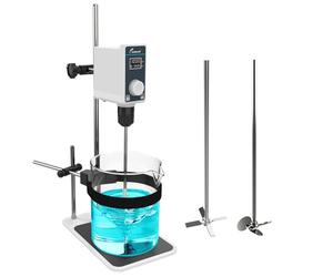 JOANLAB Agitador de Sobremesa Overhead Stirrer, Mezclador de Laboratorio 50W con Paleta y Soporte Acero Inox, Velocidad Ajustable 100-1500 RPM, Temporizador 1min-24h, para 20L & 20000 mPas