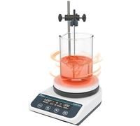 JOANLAB Agitador Magnético con Placa Calefactora, 310°C, Placa Calefactora de Cerámica 5 Pulgadas, Mezclador Magnético Digital con Temporizador, 50-1500 rpm, Capacidad 3L