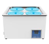 JOANLAB Baño María Laboratorio 12L, 800W - Cuatro Aberturas, Acero Inoxidable - Termostato Digital ±0,1°C - Temporizador 0-99 Min - Pantalla LED