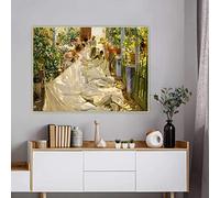 Joaquín Sorolla 《Cosiendo la vela》 Impresiones artísticas en lienzo Pintura al óleo Ilustraciones Impresiones de carteles Imagen Decoración de la pared Decoración del hogar 50x70cm Sin marco