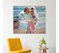 Joaquín Sorolla《Después del baño》Lienzo impreso, pintura al óleo, póster, cuadro decorativo para pared, decoración para sala de estar (30x40cm)