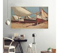 Joaquín Sorolla "Estudio de Barco, 1908", Impresión en lienzo, pintura al óleo, póster, cuadro decorativo para pared, decoración del hogar (30 x 50 cm/sin marco)