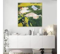 Joaquín Sorolla "La Siesta" - Lienzo impreso, pintura al óleo, póster, imagen de fondo, decoración de pared para el hogar y la sala de estar (30 x 30 cm)