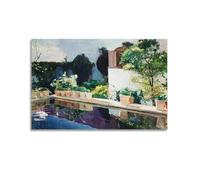 Joaquín Sorolla Y Bastida Garden of The Sorolla House Fine Artwork Poster Print Photo Art Canvas Home Decorative Bedroom Modern Decors 20 x 30 cm
