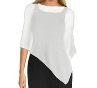 JOASDAO Poncho transparente para mujer, capa de verano, blusa, parte superior, ligero, bolero, formal, vestido de noche, talla única, beige, Altoa única