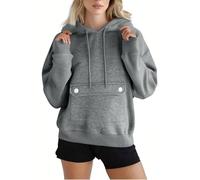 JOASDAO Sudaderas con capucha para mujer del Reino Unido, suéteres de forro polar para mujer, suéteres de manga larga de gran tamaño, con cordón, sudaderas deportivas, holgadas, cómodas, con capucha