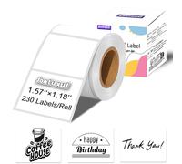 Joatuxul Etiquetas térmicas, compatibles con etiquetadoras T50M Pro/M110/M100/M220 y otras impresoras térmicas de 4 x 6 para envío de códigos de barras y calcomanías personalizadas, color blanco, 1.57