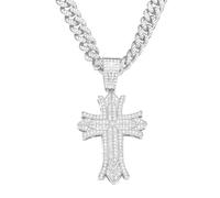 JOATVEE Miami - Collar para hombre con cadena de eslabones cubanos y cadena de diamantes para hombre, 13 mm, hip hop joyas, 20 pulgadas de longitud, 48, Zinc, Diamante