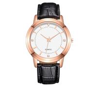 JOATVEE Pareja reloj Ser y su Relojes Clásico Cuero Analógico Cuarzo Ajuste Romántico Hombres Mujeres Relojes de Pulsera Simple Diamante Fech, Negro-hombres, Correa