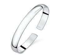 JOATVEE Pulseras para las mujeres Pulsera Bangle lisa plata ajustable moda simple Bangles abierto Joyas para las mujeres mamá esposa regalo para el día de la madre, Talla única, Cobre