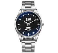 JOATVEE Reloj analógico para hombre de acero inoxidable para hombre, de cuarzo, estilo clásico de negocios, esfera personalizada con escala digital, regalo para hombre, Negro , Pulsera