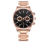 JOATVEE Reloj cronógrafo impermeable para hombre, correa de acero inoxidable, analógico, de cuarzo, con fecha, rose gold, Pulsera