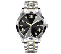 JOATVEE Reloj de hombre, relojes clásicos luminosos para hombres, resistente al agua de acero inoxidable números romanos diamante reloj de los hombres fácil de leer con fecha, Negro
