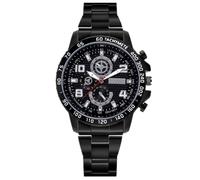 JOATVEE Reloj de los hombres de acero inoxidable clásico esfera grande reloj de cuarzo analógico reloj de los hombres de moda de negocios, Negro , Pulsera
