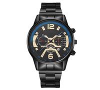 JOATVEE Reloj de los hombres Reloj de cuarzo analógico resistente al agua, cronógrafo deportivo luminoso de acero inoxidable, turquesa, Pulsera
