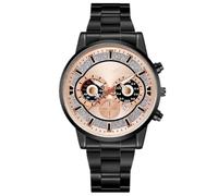 JOATVEE Reloj de moda para hombre código cronógrafo escala luminosa con fecha reloj analógico de cuarzo reloj deportivo de acero inoxidable, D