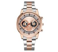 JOATVEE Reloj de moda para hombre código cronógrafo escala luminosa con fecha reloj analógico de cuarzo reloj deportivo de acero inoxidable, H