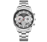 JOATVEE Reloj de moda para hombre código cronógrafo escala luminosa con fecha reloj analógico de cuarzo reloj deportivo de acero inoxidable, G, Pulsera