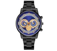 JOATVEE Reloj de moda para hombre código cronógrafo escala luminosa con fecha reloj analógico de cuarzo reloj deportivo de acero inoxidable, B, Pulsera