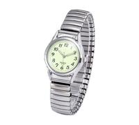 JOATVEE Reloj de pulsera de mujer para hombre, esfera luminosa, números árabes, reloj analógico de cuarzo, correa elástica de metal retro vintage, regalo bueno, Hombre - Plata, Pulsera