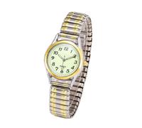 JOATVEE Reloj de pulsera de mujer para hombre, esfera luminosa, números árabes, reloj analógico de cuarzo, correa elástica de metal retro vintage, regalo bueno, Hombres - Oro 2, Pulsera
