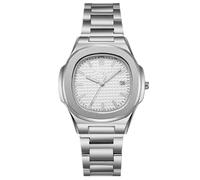 JOATVEE Reloj de pulsera para hombre, analógico, de cuarzo, de acero inoxidable, con fecha, estilo casual, L, Pulsera