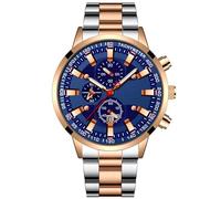 JOATVEE Reloj de pulsera para hombre, cronógrafo, luminoso, analógico, cuarzo, resistente al agua, calendario, moderno, informal, de negocios, con correa de acero inoxidable, regalos para hombres,
