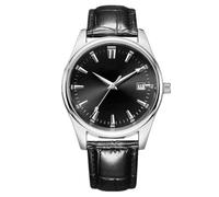 JOATVEE Reloj para hombre Esfera grande Luminoso Fecha Pantalla Estilo de negocios Correa de acero inoxidable Cuarzo Reloj de hombre de moda resistente al agua, E