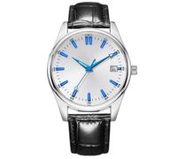 JOATVEE Reloj para hombre Esfera grande Luminoso Fecha Pantalla Estilo de negocios Correa de acero inoxidable Cuarzo Reloj de hombre de moda resistente al agua, F, Correa