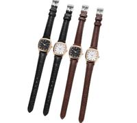 JOATVEE Relojes cuadrados de las mujeres simple estilo reloj de cuarzo correa de cuero reloj números árabes analógico cuarzo reloj estudiante ropa reloj para las mujeres niñas, Blanco Bruno