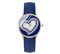 JOATVEE Relojes de mujer Amor Rhinestone Relojes analógicos digitales árabes Relojes de cuarzo casual Relojes de cuarzo de cuero, turquesa