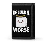 Job Could Be Worse - Carteras triples con soporte para tarjetas de crédito, 8 ranuras, llavero, ventana para fotos para hombres y mujeres, Estilo-29, Talla única, Para todas las estaciones