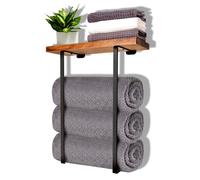 Joben Oligey Toalleros para decoración de Pared de baño, Almacenamiento de Toallas de baño, estantes de baño, Organizador de Almacenamiento de diseño Minimalista Negro para Toallas Grandes, Toallas