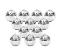 Joberio Bola reflectante, bolas de discoteca colgantes plateadas, decoraciones reflectantes de bola de discoteca, adorno de bola de discoteca para tema de discoteca, adornos colgantes para boda, hogar