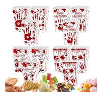 Joberio Caja de golosinas para Halloween, Caja de palomitas de maíz de Halloween | 12 cajas de golosinas para palomitas de maíz para fiestas de Halloween - Truco o trato Caja de dulces espeluznante