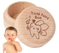 Joberio Caja de recuerdos de dientes, Caja de hada de los dientes - Caja de almacenamiento de recuerdos de dientes caídos de madera | Regalo de recuerdo para niño o niña, contenedor de dientes para