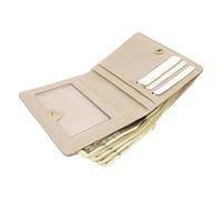 Joberio Cartera Minimalista para Mujer, Cartera Delgada y Minimalista, Cartera de para Mujer, Cartera Corta para Tarjetas, Clips de Dinero, Bolsa de Dinero, Beige y Amarillo, Refer to