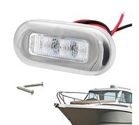 Joberio Luces Cortesía para Embarcaciones | Luces Marinas cortesía 12v para Barcos,Marco Acero Inoxidable 3LED, iluminación Cabina popa popa navegación Ligera para Pesca