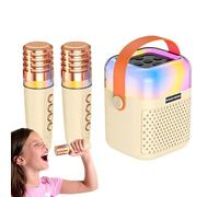 Joberio - Máquina de karaoke para niños, pequeño sistema de canto de karaoke, juguete de máquina de karaoke portátil, altavoz de canto de karaoke con 2 micrófonos inalámbricos