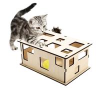 Joberio Rompecabezas de comida para gatos, caja de juguetes educativos para gatos, multi, tablero de rascar laberinto para gatos para aliviar el aburrimiento, enriquecimiento interactivo para gatos de