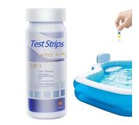 Joberio Tiras reactivas para piscinas y SPA, papeles de prueba de calidad del agua | 50 tiras de papel de prueba de calidad del agua con cloro residual,Papel de prueba de agua ácido-base de cloro