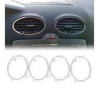 JOBOUND 4 PIEZAS Aire acondicionado abdominales CHROME TRIM OUTLET Decoración Círculo Anillo Ajuste for Ford Focus 2 2005-2013 Auto Accesorios Tiras decorativas