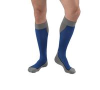 JOBST Calcetines deportivos de compresión hasta la rodilla, 15-20 mmHg, color azul rey/gris, talla L