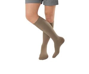 JOBST ForMen Ambition KKL2 - Medias de compresión para hombre, talla IV, color caqui, punta cerrada, largas, sin borde adherente, con algodón y fibras de carbono integradas