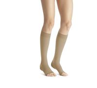 JOBST Medias de compresión opacas de 20 a 30 mmHg, punta abierta, pequeño, natural