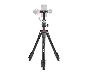 JOBY Compact Light Kit, Trípode para Cámara/Smartphone con Rótula, Pinza Universal para Smartphone y Bolsa, para CSC, DSLR, Sin Espejo, Teléfonos Móviles, Negro para Fotografía, Vídeo, Vlogging